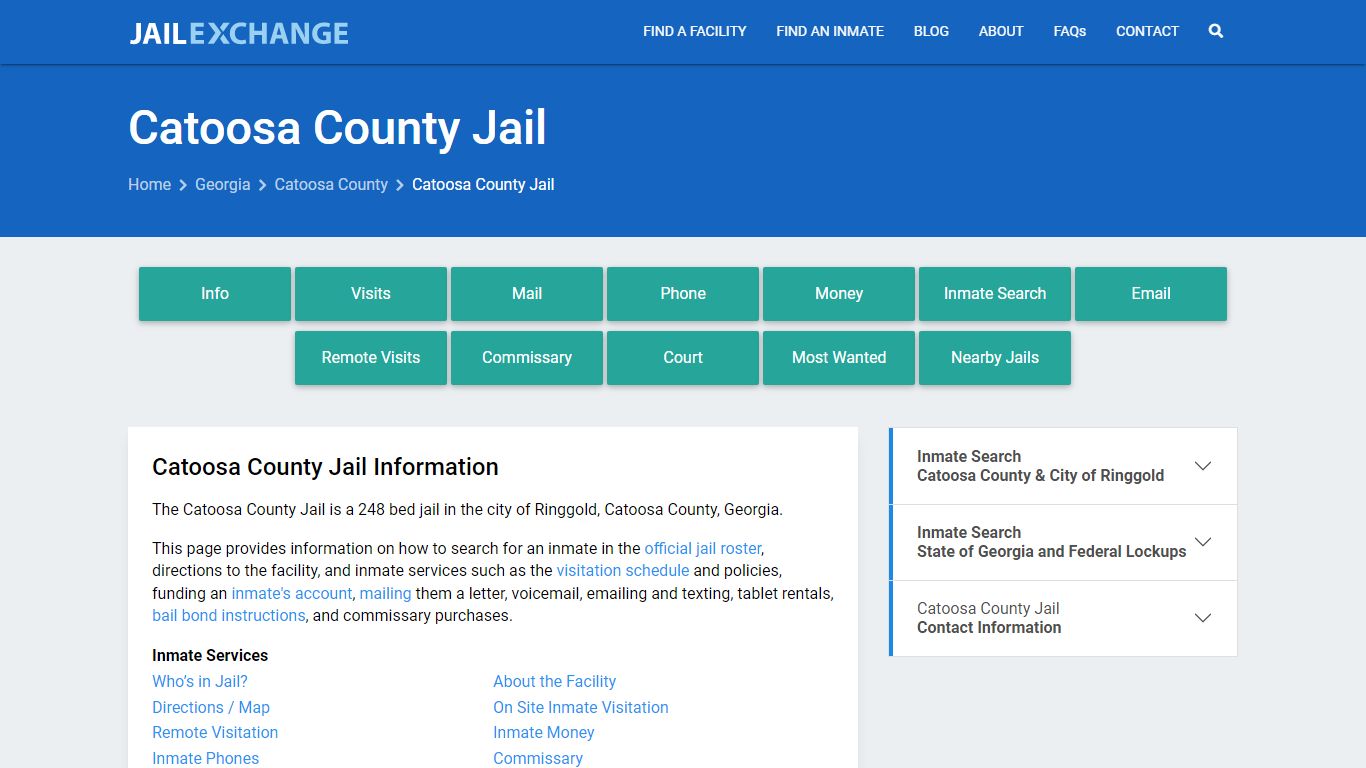 Catoosa County Jail, GA Inmate Search, Information